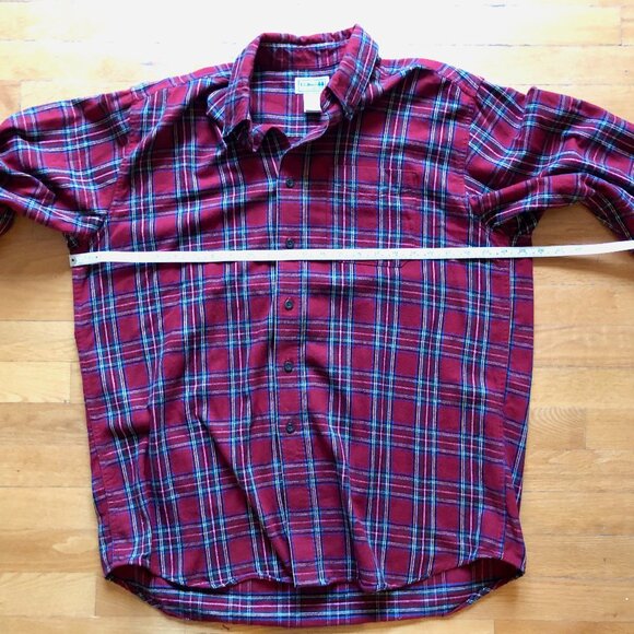 LL Bean Scotch Plaid Flannel Shirt - Picture 6 of 9